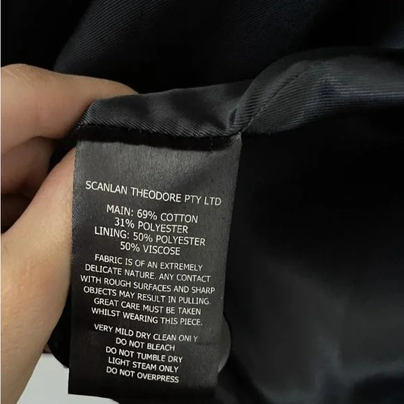 Scanlan Theodore Trench Coat, Navy, Medium - Picture 7 of 9